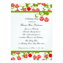 Cheery Cherries Birthday Invite