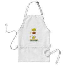 Cheese Football Beer Wisconsin Apron