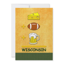 Cheese Football Beer Wisconsin Invites