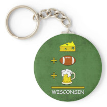 Cheese Football Beer Wisconsin Keychains