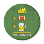 Cheese Football Beer Wisconsin Magnet