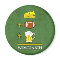 Cheese Football Beer Wisconsin Magnet