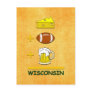 Cheese Football Beer Wisconsin Postcards