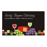 Cheese grapes wine appetizers catering biz cards business card template