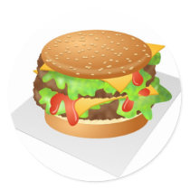 Cheeseburger Round Sticker