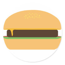 Cheeseburger Round Stickers