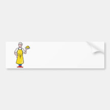 Cheesemaker Holding Plate of Cheese Bumper Sticker