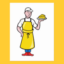 Cheesemaker Holding Plate of Cheese postcards