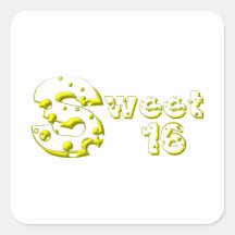 Cheesy Sweet 16 Square Sticker