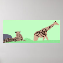 Cheetah and Giraffe poster