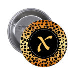 Cheetah animal spots with "X" monogram Button