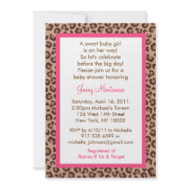 Cheetah Girl Animal Print Baby Shower Invitations