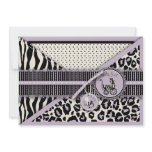 Cheetah Girl Card Lilac Personalized Announcements