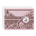 Cheetah Girl Card Pink invitations