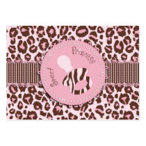 Cheetah Girl Gift Tag Pink B Business Card
