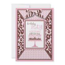 Cheetah Girl Invitation Card