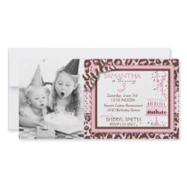 Cheetah Girl Invitation Photo Card