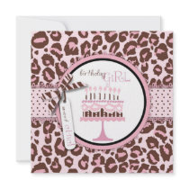 Cheetah Girl Invitation Square 2