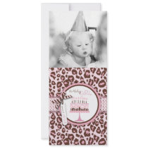 Cheetah Girl Invitation Tall Card