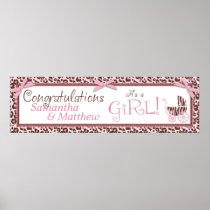 Cheetah Girl Party Banner B Print