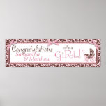 Cheetah Girl Party Banner B Print