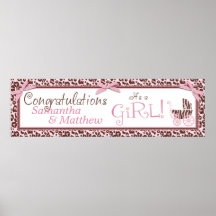 Cheetah Girl Party Banner B Print
