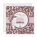 Cheetah Girl Square Personalized Invite