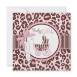 Cheetah Girl Square Pink D Custom Invitations