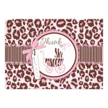 Cheetah Girl TY Card Pink B2 Custom Invitations