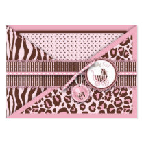 Cheetah Girl TY Gift Tag Pink C Business Card Template