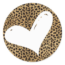 Cheetah Heart Sticker