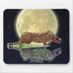 Cheetah & Moon Big Cat Wildlife Art Mousepad