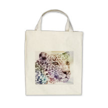 Cheetah Organic Grocery Tote Canvas Bags