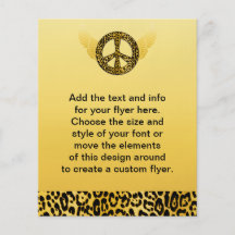 Cheetah Peace Angel Cards and Stationary Full Color Flyer