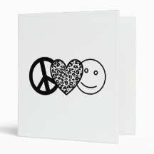 Cheetah peace love and happiness 3 ring binder