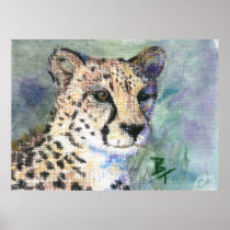 Cheetah Portrait aceo Poster