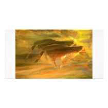 Cheetah Running Digital Art Photo Card Template