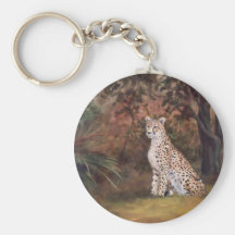 Cheetah Sitting Proud Keychain