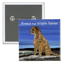 Cheetah Wildlife Habitat Buttons