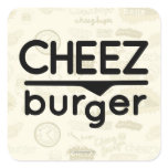 Cheezburger Logo (black) Square Stickers