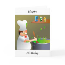 Chef at Work, Happy, Birthday Greeting Card