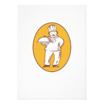 Chef Baker Cook With Platter Personalized Invitations
