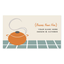 Chef / Caterer Business Card - Orange Cooking Pot