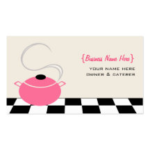 Chef / Caterer Business Card - Pink Cooking Pot