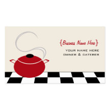 Chef / Caterer Business Card - Red Cooking Pot