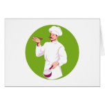 chef cook baker cooking retro card
