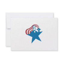 Chef Cook Baker Serving Hot Food Stars Stripes Invite