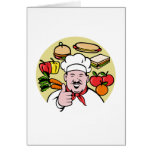 Chef cook baker thumbs up fruit sandwich food card