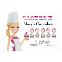 Chef Cupcake Rewards Chubby Card Business Cards