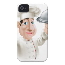 Chef de bande dessinée avec le plateau de portion coque Case-Mate iPhone 4